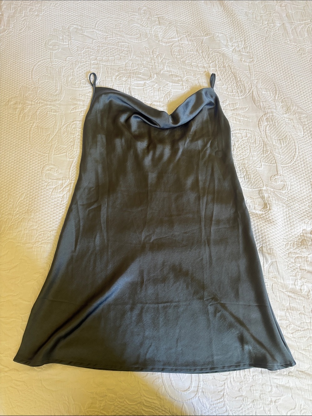 Urban Outfitters Black Satin Cowl Neck Slip Dress